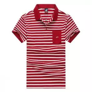 shark hommes t-shirt polo shirt summer lapel stripe paul shark rouge 86206